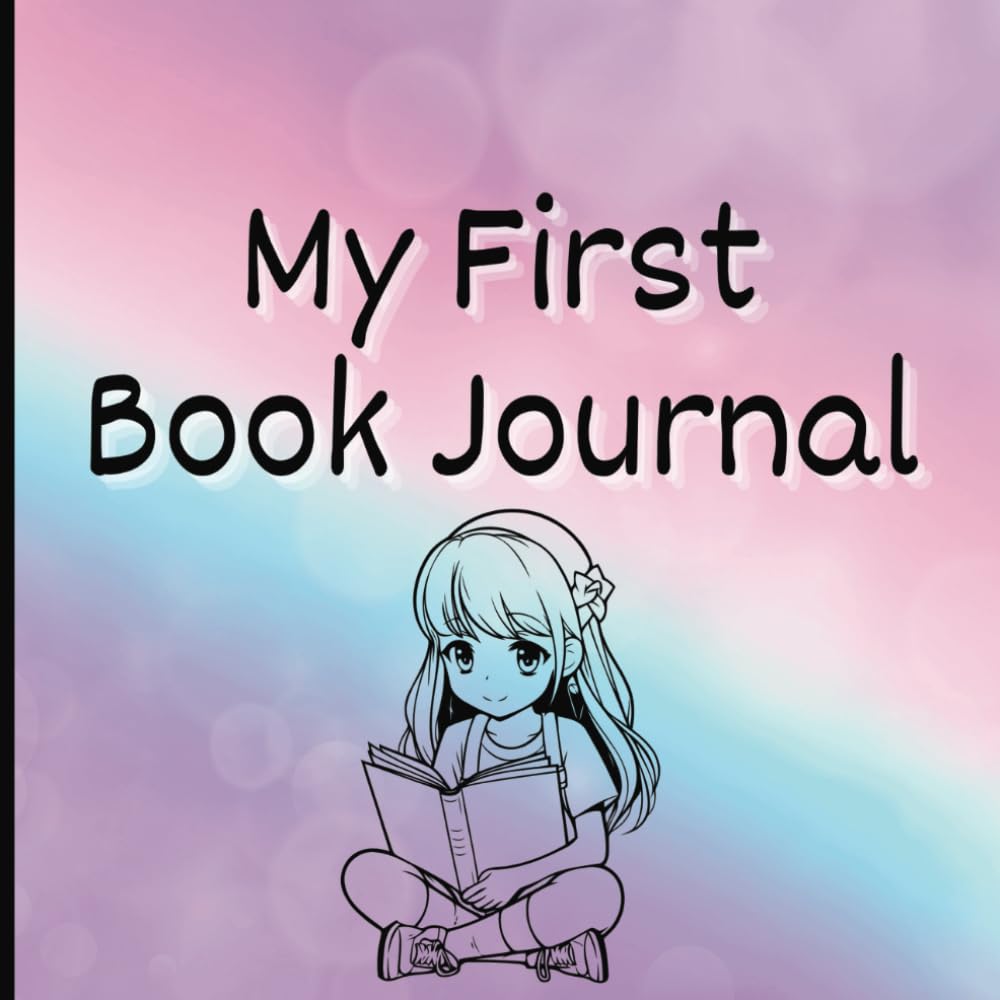 My First Book Journal | Made for Kids Who Love to Read: 8.5x8.5" | 90 Reviews | Limited Guided Prompts | Rainbow Girl Cover