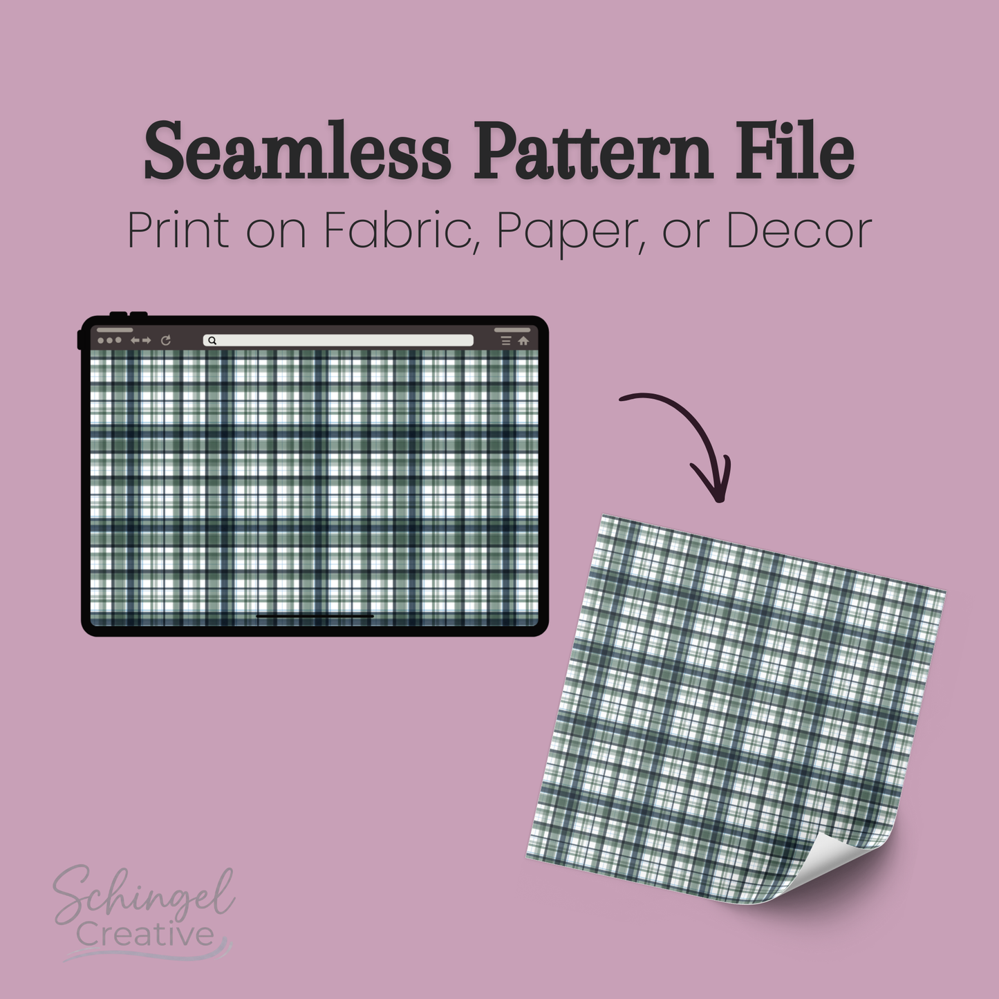 Seamless plaid pattern in navy blue and forest green for fabric printing and sublimation.
