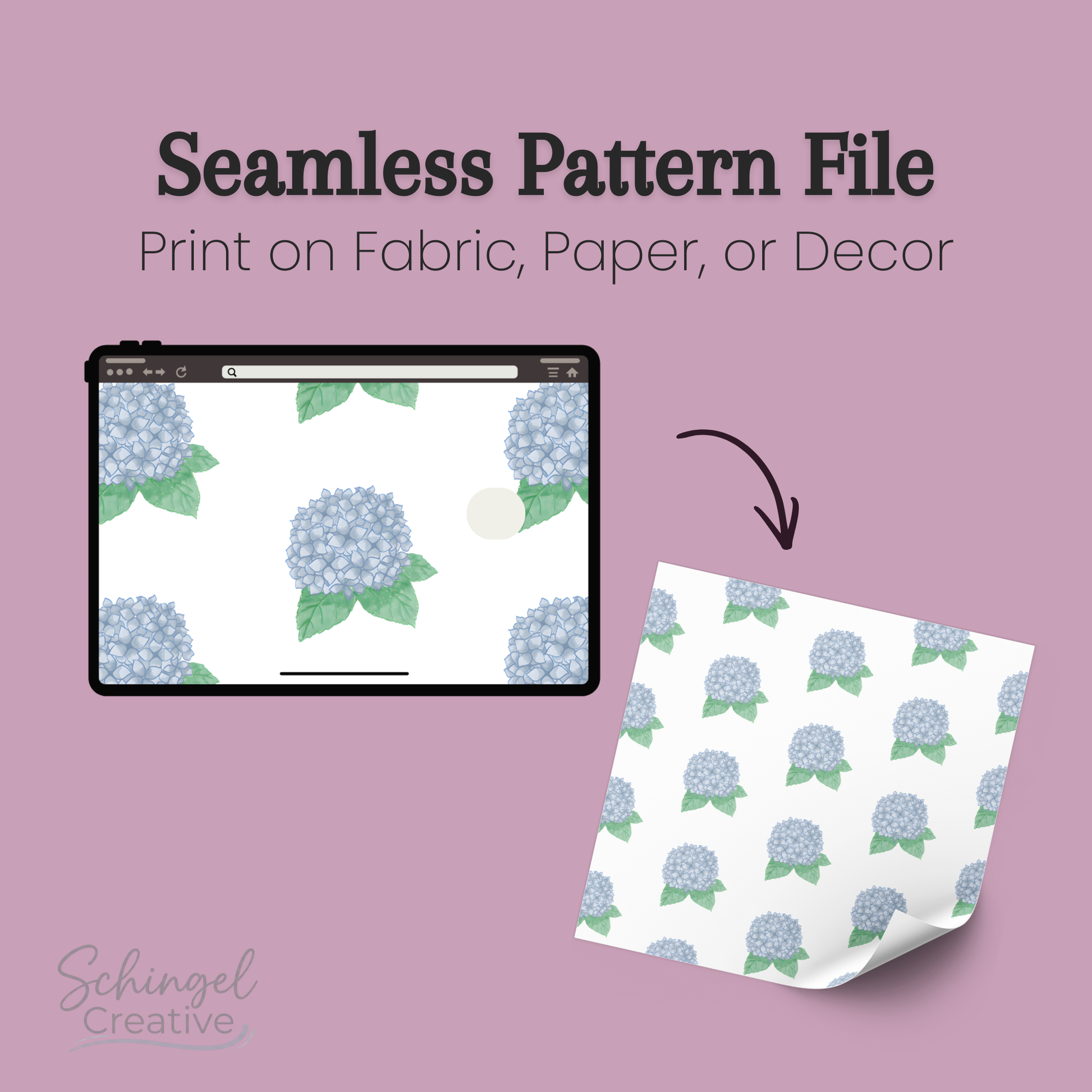 Hand-drawn floral, Blue Hydrangea Art, Botanical Illustration, Cottagecore Aesthetic, Coastal Decor, Fine Art Flowers, Schingel Creative, Dusty Blue Floral, Garden Art.